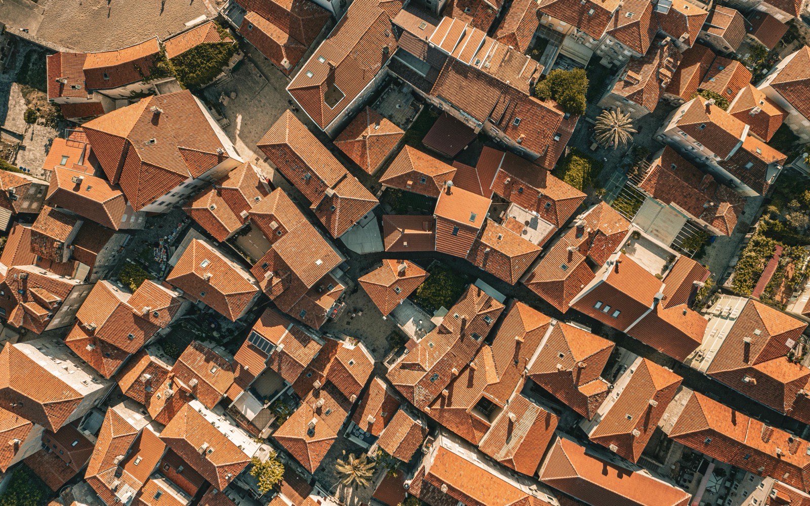 Row of residential rooftops — SEO for roofers and roofing companies