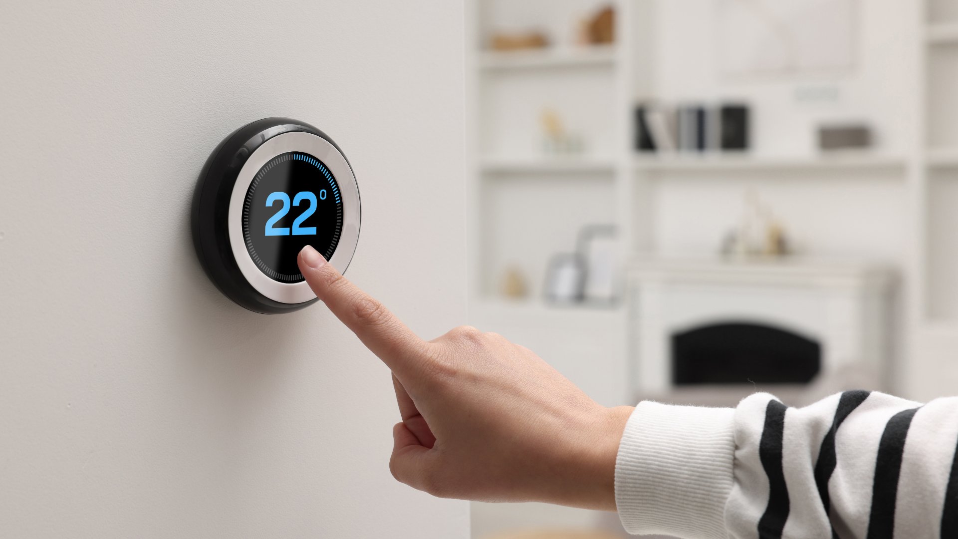 Smart thermostat installed by Flow Plumbing & Heating