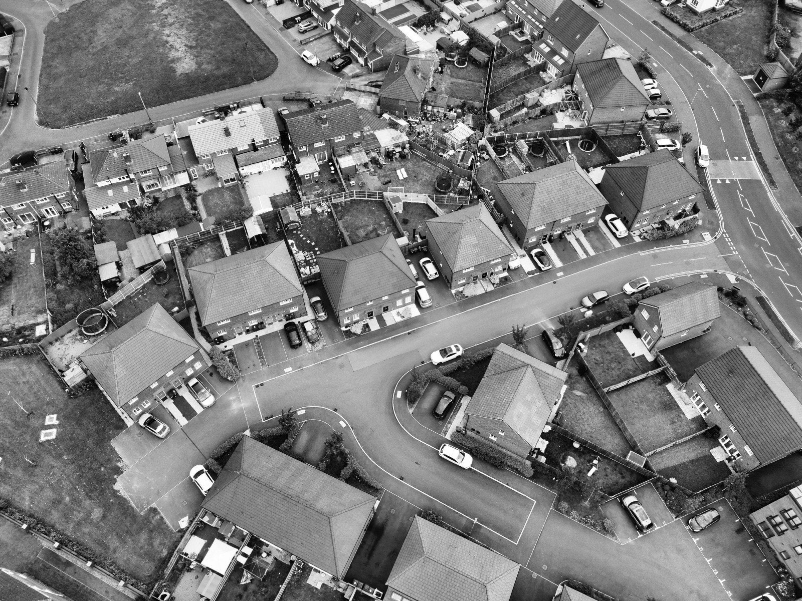 Aerial view of rooftops — Apex Roofing serve Bolton, Wigan, Leigh and Bury